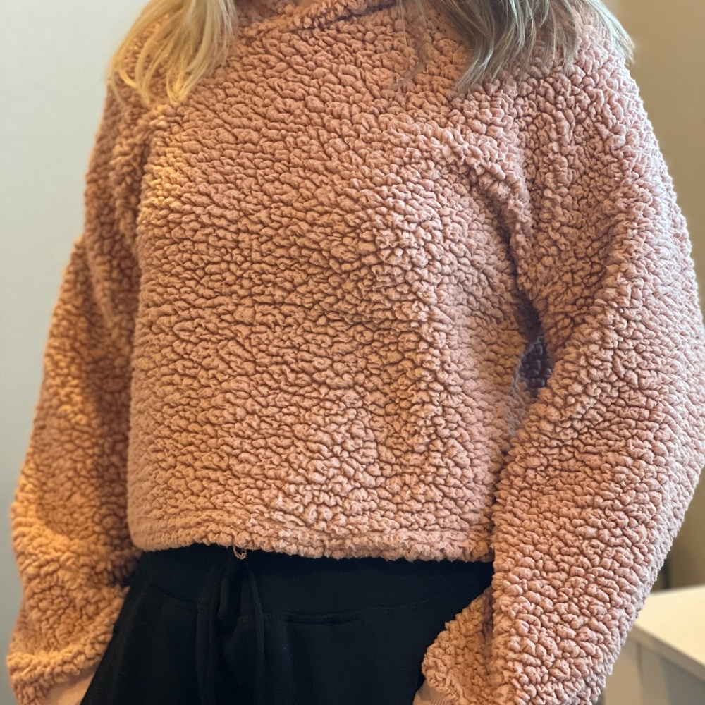 Zaful soft pink teddy sweater